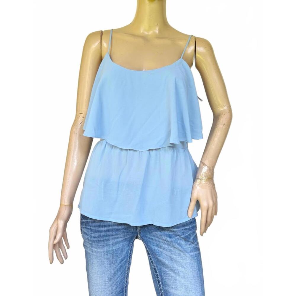 Forever 21 Blue Layered Cami Tank Top Size L NWT